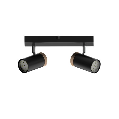 STROPNÁ LAMPA LAGOS ČIERNA 2X15 GU10 TIENIDLO ČIERNA+DREVENÁ