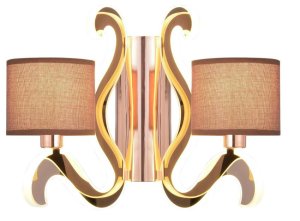 Měděná dvojitá nástěnná lampa E14 LED osvětlovací rameno Ambrosia