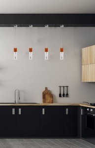 Závesná lampa chróm krištáľová štvorcová Lara