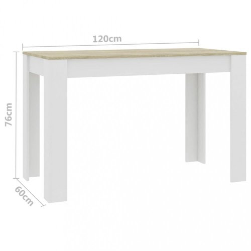 Jídelní stůl 120x60 cm Dekorhome - BAREVNÁ VARIANTA: Dub sonoma / bílá