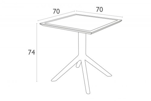 Záhradný stôl 70 cm - BAREVNÁ VARIANTA: Tmavosivá