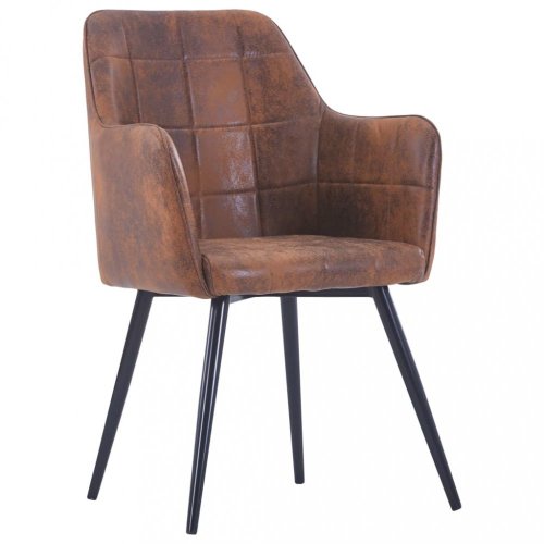 Jedálenská stolička 6 ks umelá semišová koža Dekorhome - BAREVNÁ VARIANTA: Sivá