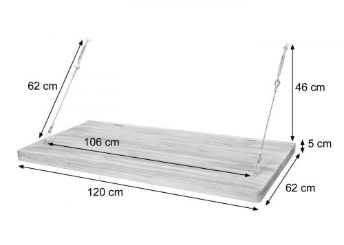 Závesná polica / stôl - ROZMER: 120x60 cm