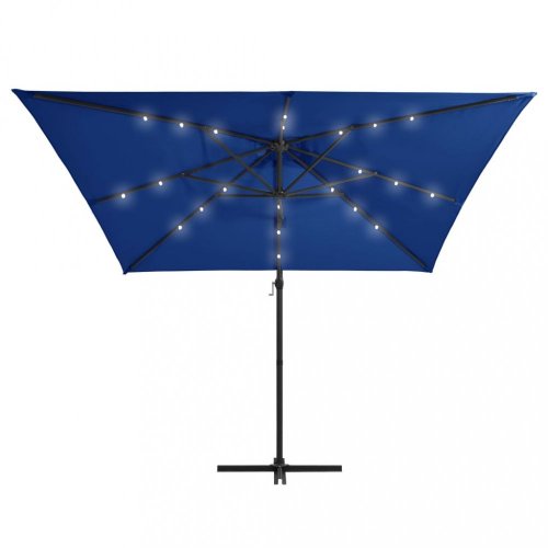 Konzolový slnečník s LED svetlami 250x250 cm Dekorhome - BAREVNÁ VARIANTA: Modrá