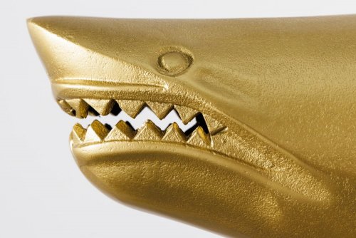 Dekoračná socha žralok AMEIS 70 cm Dekorhome - BAREVNÁ VARIANTA: Zlatá