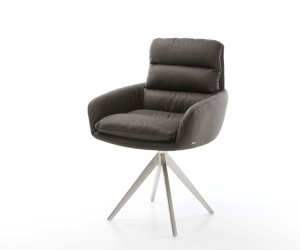 Abelia-Flex otočná stolička s podrúčkami antracitová vintage krížová