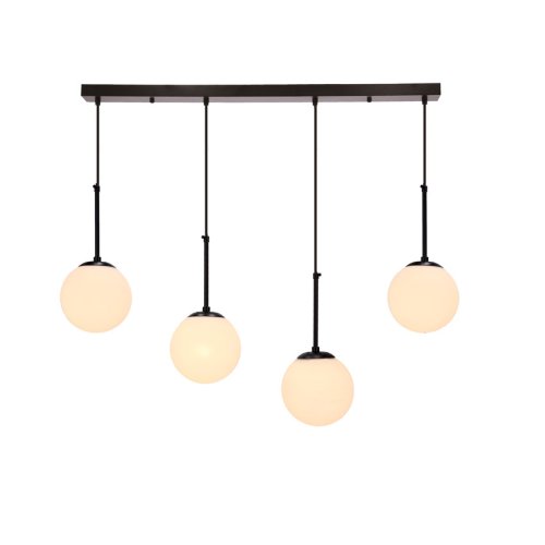 Závesné lampy Pompei čierne 4X4X40 E27 tienidlo biele
