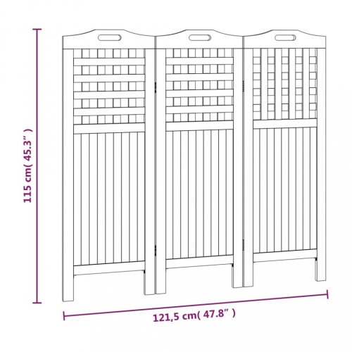 Paraván akáciové drevo Dekorhome - ROZMER: 121,5x180 cm (3-dílný)
