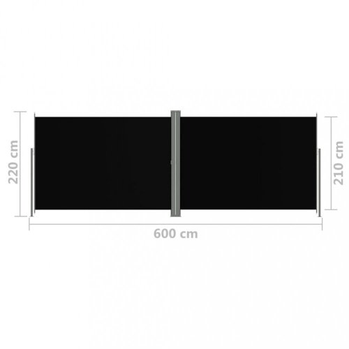 Zatahovací boční markýza 220x600 cm Dekorhome - BAREVNÁ VARIANTA: Černá