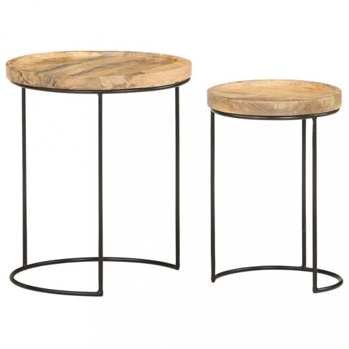 Odkládací stolek 2 ks dřevo / kov Dekorhome - DEKOR: Akácie