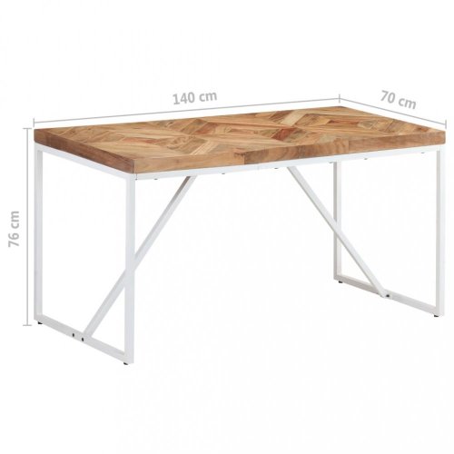 Jídelní stůl hnědá / bílá Dekorhome - ROZMĚR: 140x70x76 cm