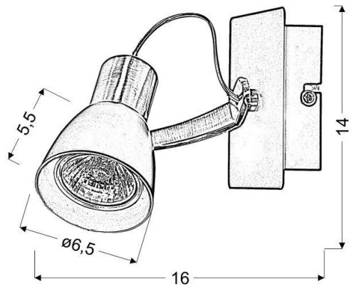 Nástenná lampa 1X50W GU10 čierna/medená BEZ ŽIAROVKY Markus