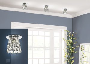 Stropné svietidlo chrómové bezfarebné krištáľové 40W G9 SK-72