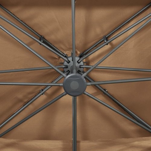 Konzolový slunečník 400 x 300 cm látka / kov Dekorhome - BAREVNÁ VARIANTA: Šedohnědá taupe