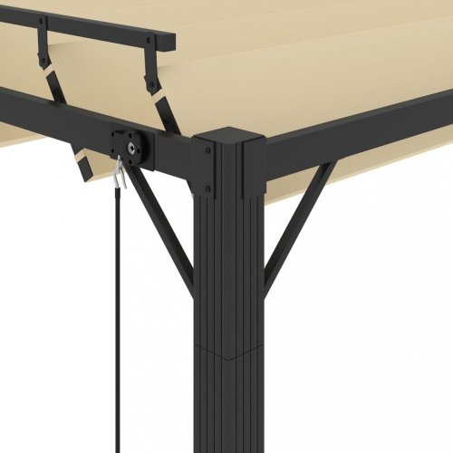Pergola s lamelovou střechou 3 x 4 m hliník / látka Dekorhome - BAREVNÁ VARIANTA: Šedá