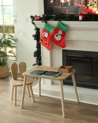 Kid's Table Set Bunny One Chair Set - Brown