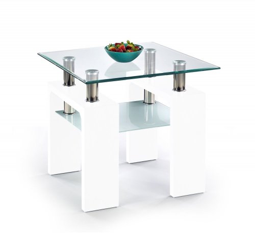 Konferenční stolek DIANA H 60x60 cm - BAREVNÁ VARIANTA: Bílá