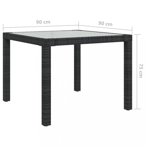 Záhradný stôl sklo / polyratan Dekorhome - BAREVNÁ VARIANTA: Čierna / priehľadná