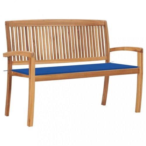 Zahradní lavice teak / látka Dekorhome