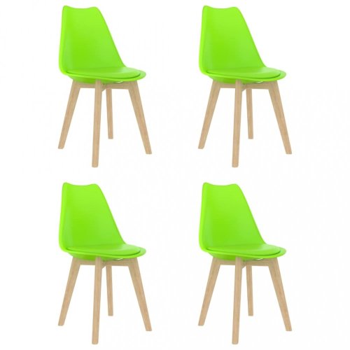Jídelní židle 4 ks plast / umělá kůže / buk Dekorhome
