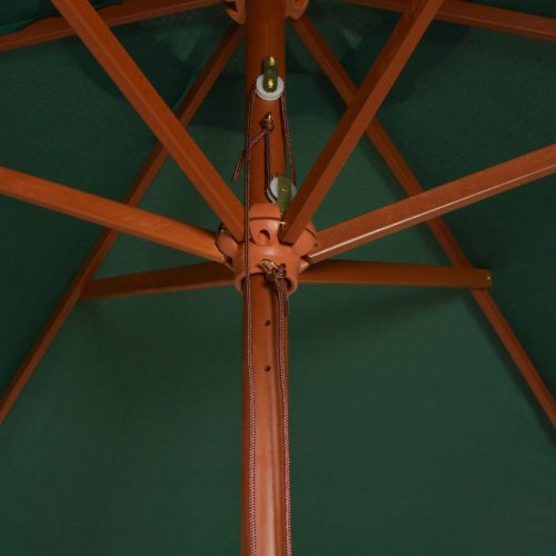 Zahradní slunečník s dřevěnou tyčí Ø 270 cm - BAREVNÁ VARIANTA: Cihlová