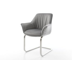 Jídelní židle Keila-Flex s područkami samet šedá jídelní židle