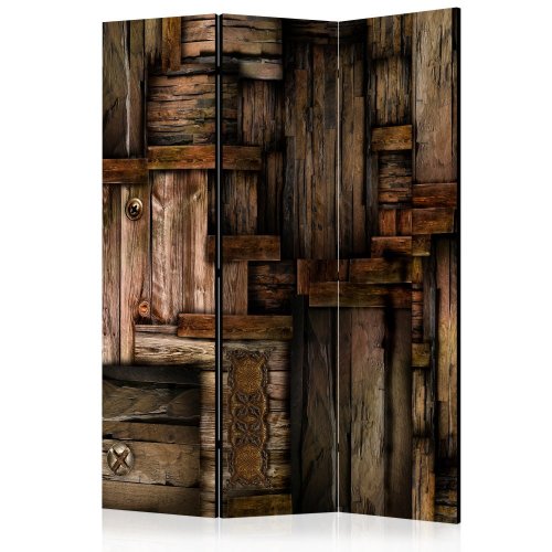 Paraván Wooden puzzle Dekorhome - ROZMĚR: 135x172 cm (3-dílný)