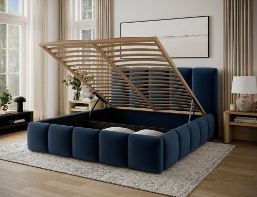 Posteľ Edvige + Drevený rám + Štandardný zdvih + kontajner 180x200