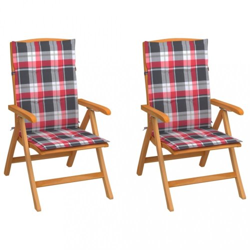 Zahradní židle 2 ks teak / látka Dekorhome