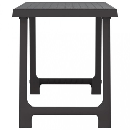 Kempingový stůl antracitový 79 x 56 x 64 cm PP vzhled dřeva