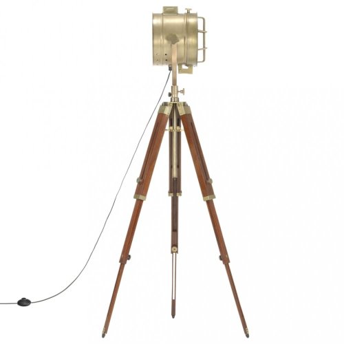 Stojací lampa kov / dřevo Dekorhome