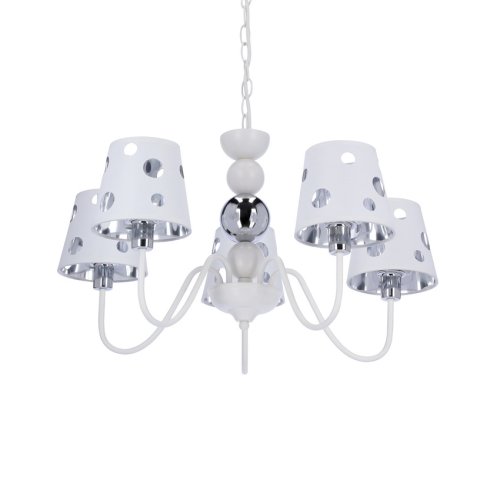 Biely luster závesná lampa 5xE14 Batley Ledea