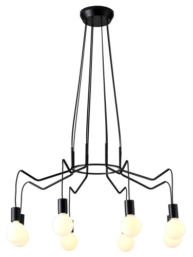 Závesná stropná lampa, matná čierna, 8x40W, Basso