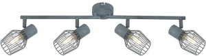 Nástěnná stropní lampa pásková 4X40W E14 šedá VIKING