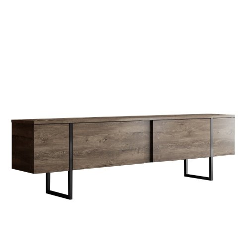 TV stolek Luxe - Walnut, Black