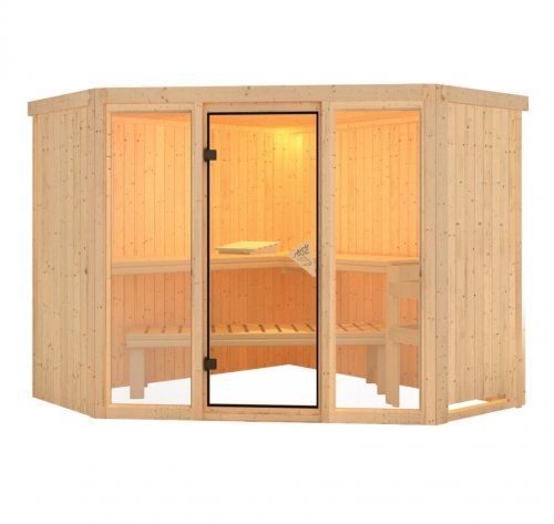 Interiérová fínska sauna 245 x 245 cm Dekorhome