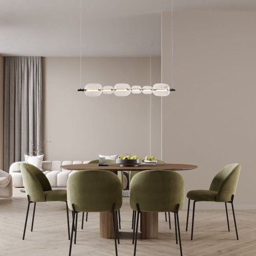 PLAYA lampa wisząca czarny pozioma 17W LED 3000K klosz bezbarwny