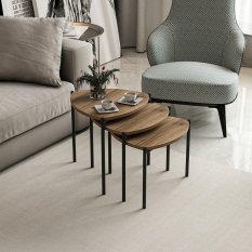 Sada odkládacích stolků (3 kusy) Lenny - Walnut