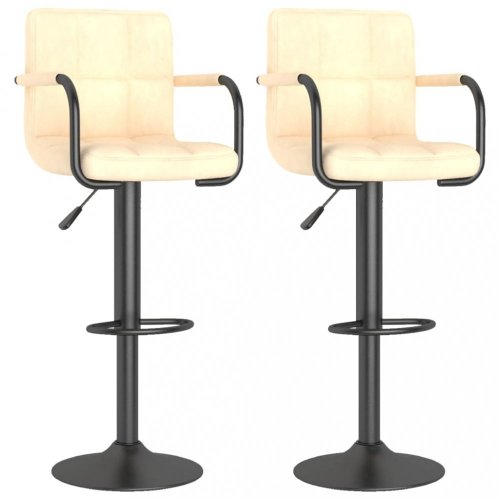 Barová židle 2 ks samet / kov Dekorhome - BAREVNÁ VARIANTA: Světle šedá