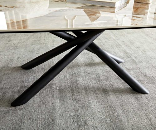 Konferenčný stolík Sarita 120x70 cm keramika Minas Melange bielo