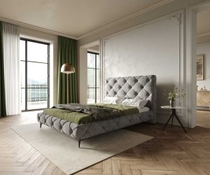 Čalouněná postel Nayara 140x200 cm mikrovlákno šedá