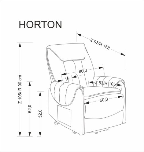 Elektrické polohovací křeslo HORTON