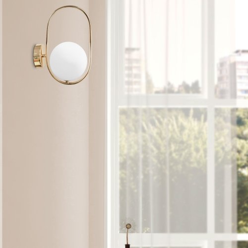 Nástenná lampa Cordel, brúsené zlato, 1x28W, G9, biele tienidlo