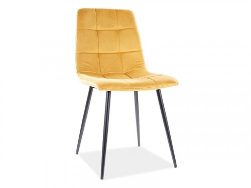 Jídelní židle MILA VELVET černá - BAREVNÁ VARIANTA: Žlutá