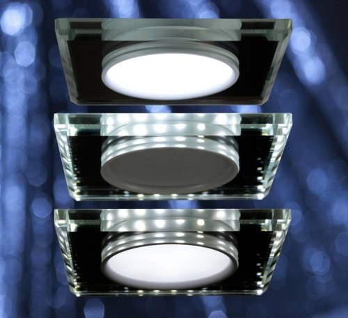 Stropní svítidlo chrom/bílé čtvercové LED SSP-22
