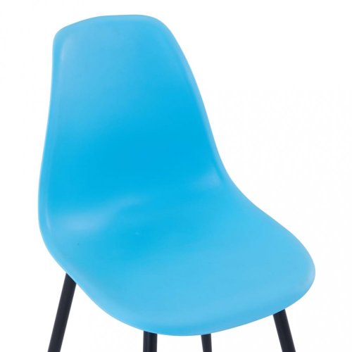 Jídelní židle 2 ks plast / kov Dekorhome - BAREVNÁ VARIANTA: Petrolejová