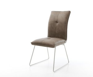 Jídelní židle Maddy-Flex taupe vintage tenká podnož nerezová ocel