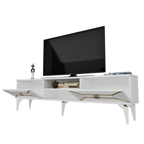 TV stolek Yumedi - White, Gold