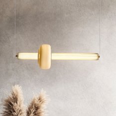 PURAS lampa wisząca pozioma 15W LED 3000K klosz bezbarwny+biały