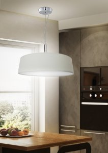 Okrúhla závesná lampa krémová, nastaviteľná výška, Blum